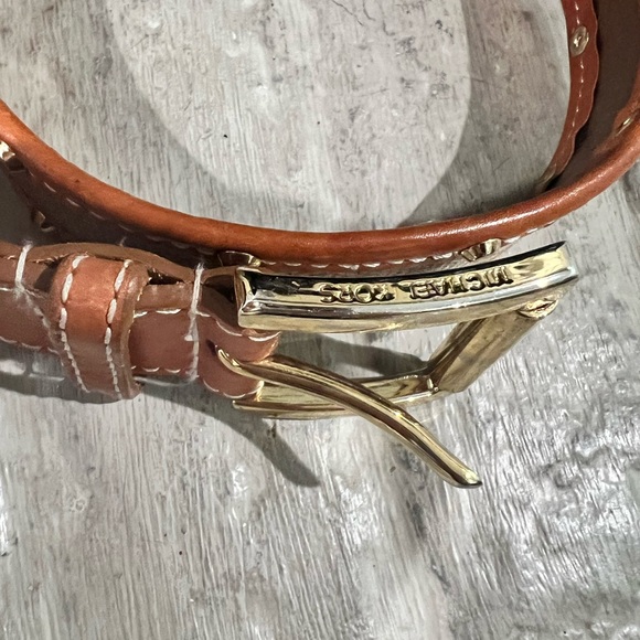 Michael Kors canvas and leather studded belt - Picture 2 of 5